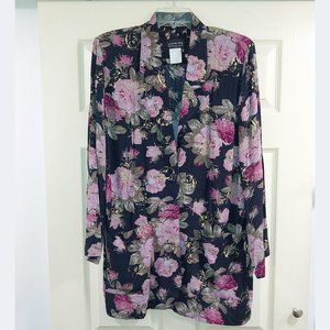 Carole Little for Saint-Tropez West Womens Elegant Floral Blazer Size 12 +